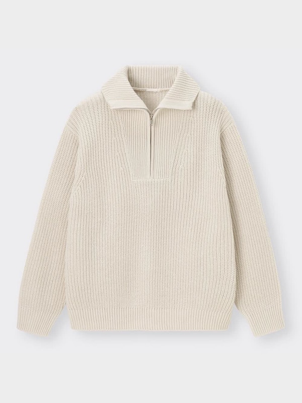 ローゲージハーフジップセーター(長袖)