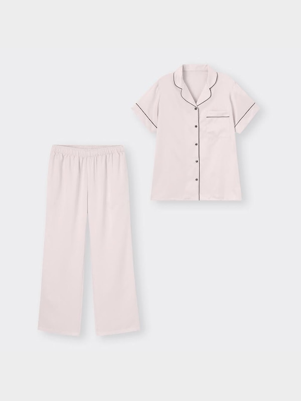 サテンパジャマ(半袖&ロングパンツ)+X