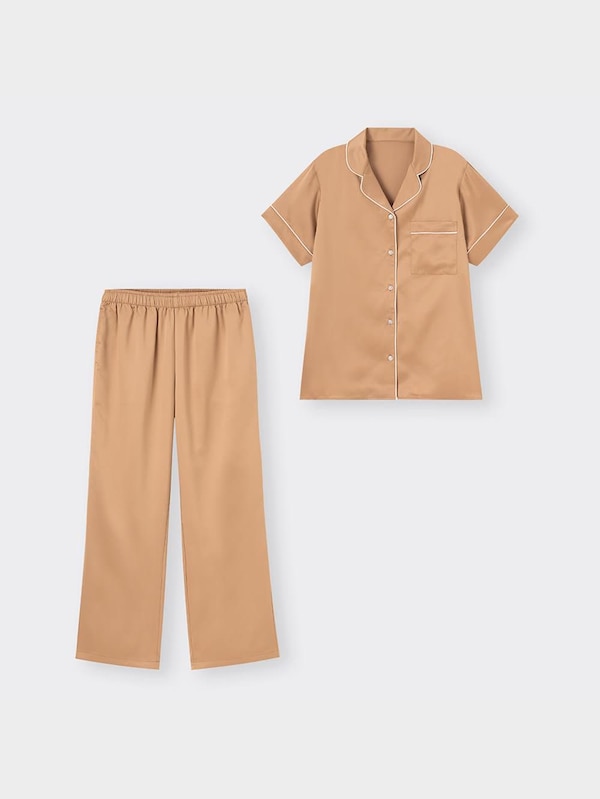 サテンパジャマ(半袖&ロングパンツ)+X