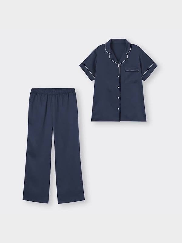 サテンパジャマ(半袖&ロングパンツ)+X