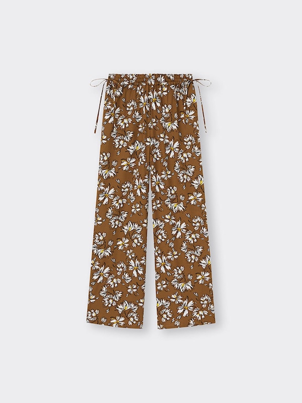 フラワープリントプルオンパンツ+E