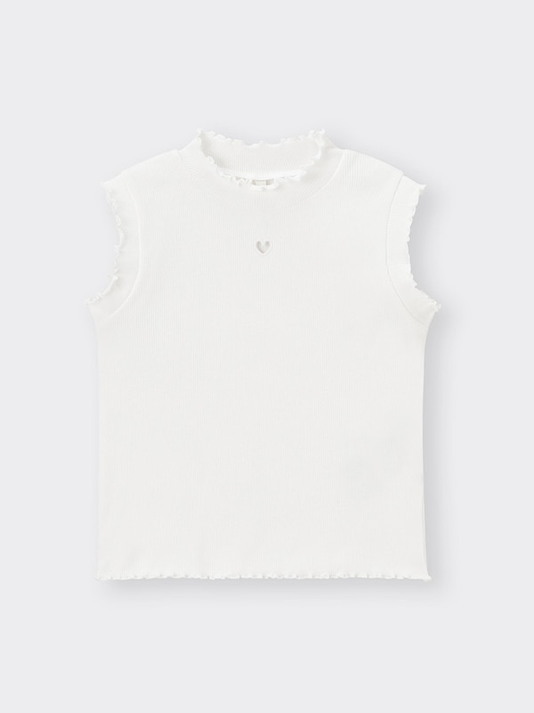 GIRLSハートカットアウトリブT(ノースリーブ)