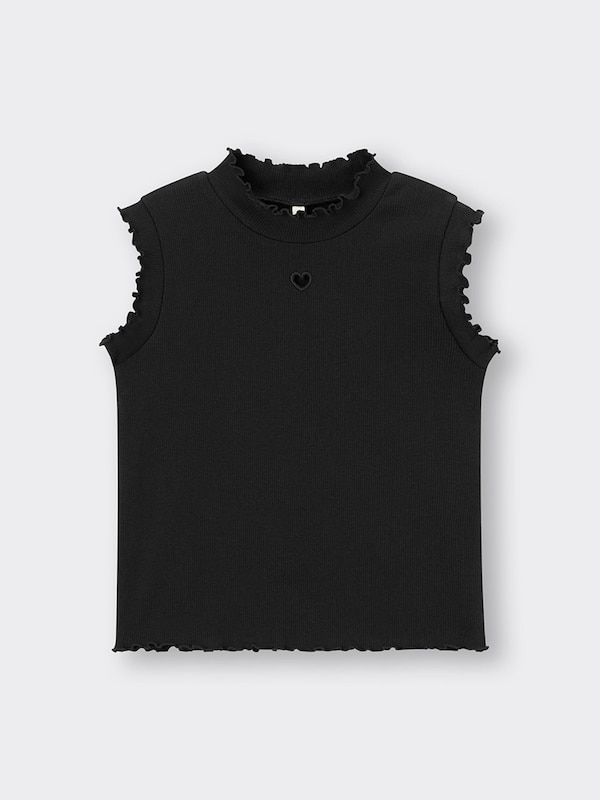 GIRLSハートカットアウトリブT(ノースリーブ)