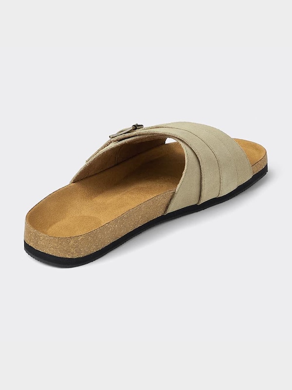 レザークロスストラップサンダル+E