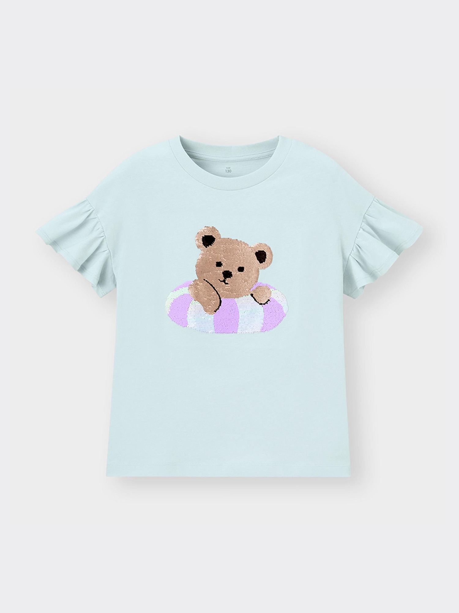 Ｔ熊様 いろんなクマさん刺しゅう無地ボーダー柄Tシャツ(80~130cm)(80cm
