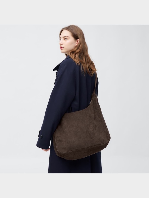 コーデュロイラウンドショルダーバッグ