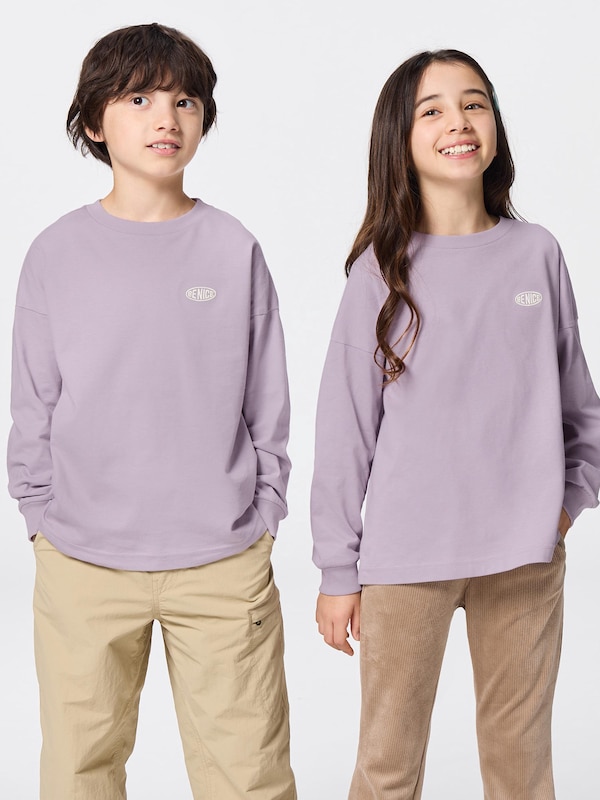 KIDS(男女兼用)コットンワンポイントT(長袖)