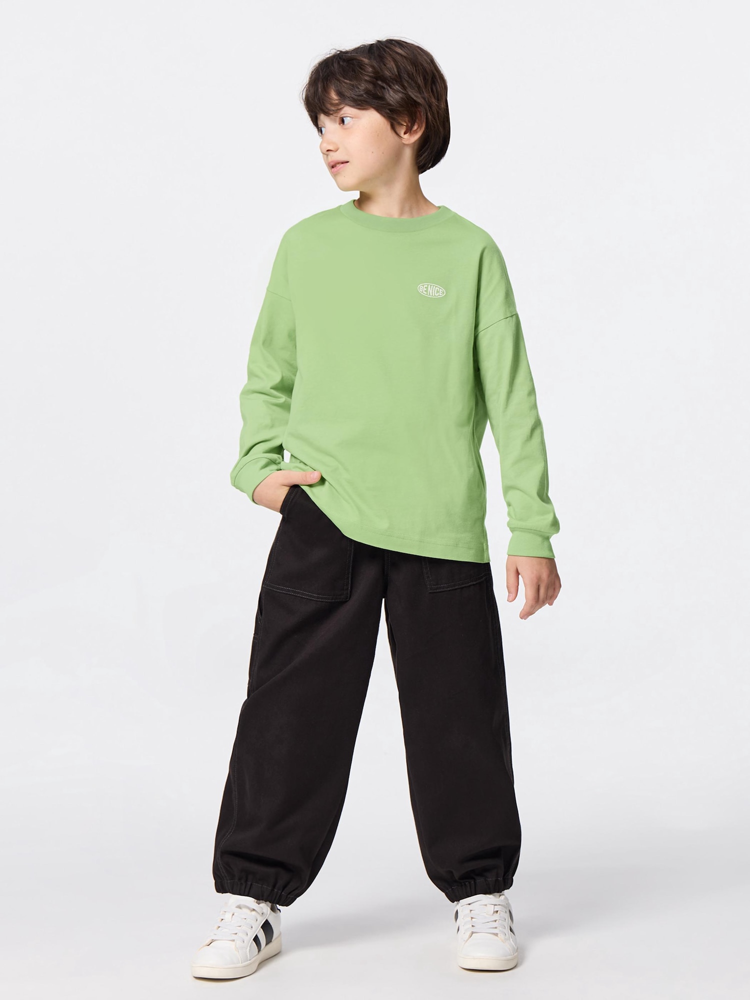 サンプルです！ GU公式 | KIDS(男女兼用)コットンワンポイントT(長袖)