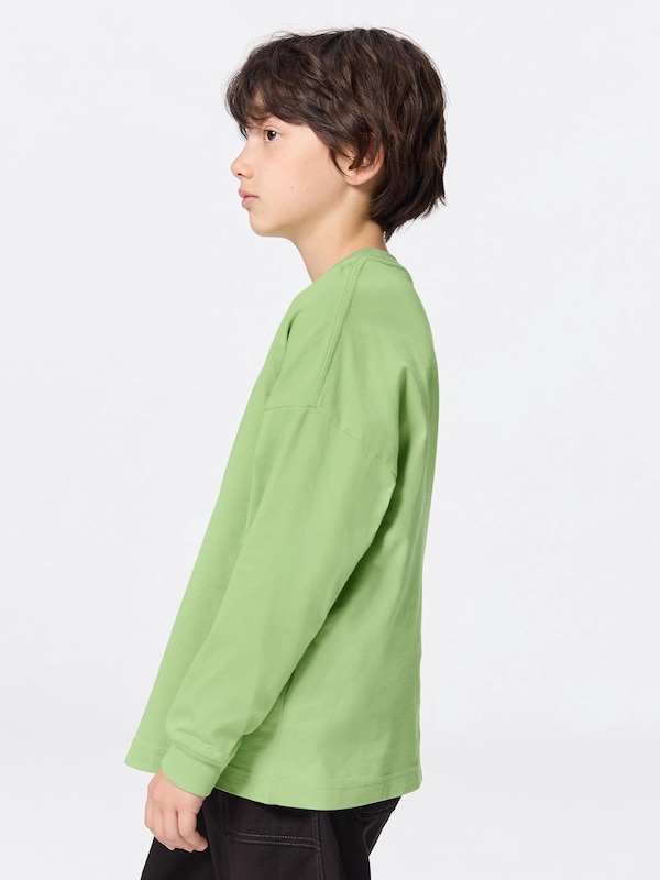 KIDS(男女兼用)コットンワンポイントT(長袖)