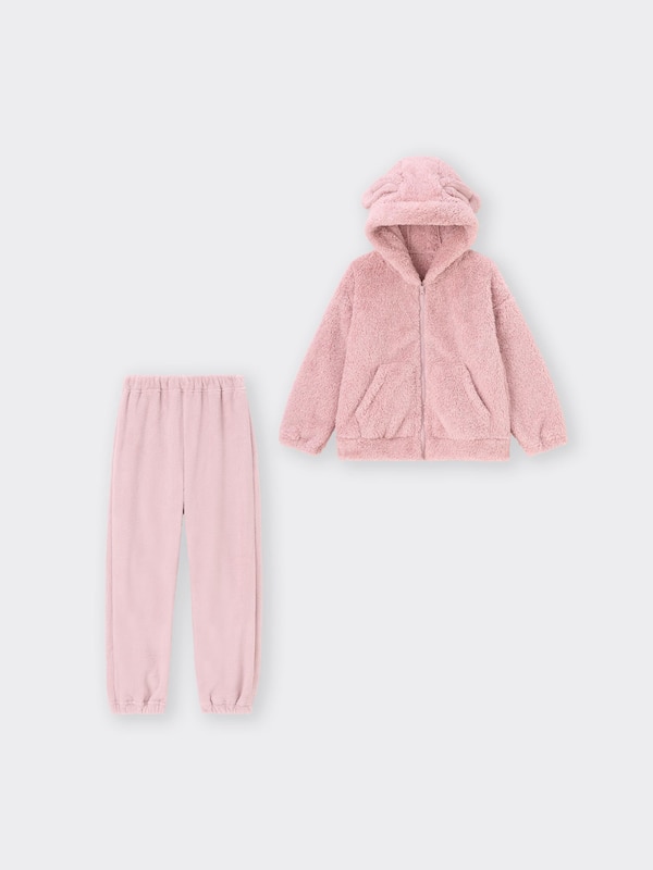 KIDS(男女兼用) マシュマロフィールパーカセット(ラビット)(長袖&ロングパンツ)