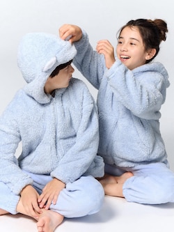 KIDS(男女兼用) マシュマロフィールパーカセット(キャット)(長袖&ロングパンツ)