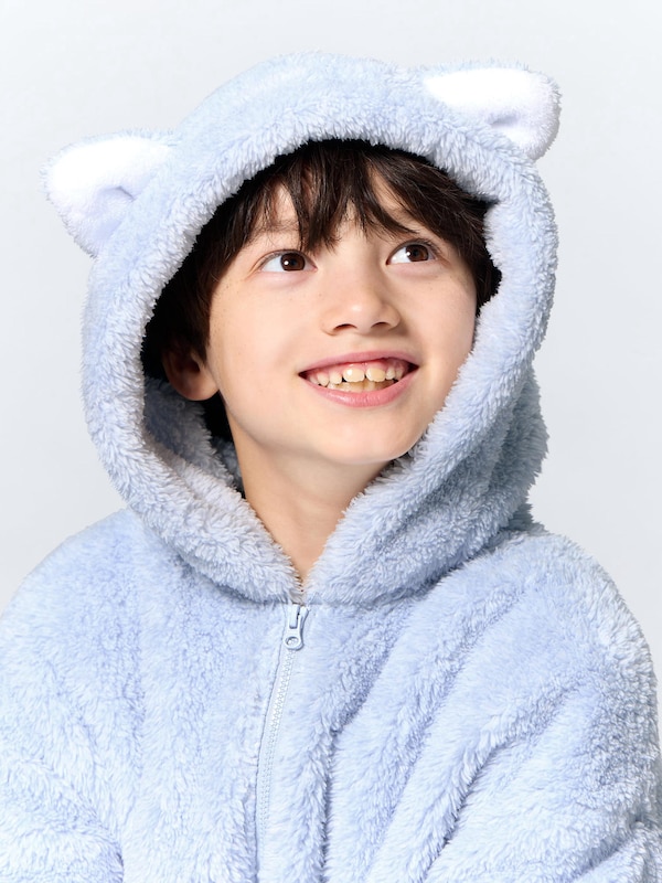 KIDS(男女兼用) マシュマロフィールパーカセット(キャット)(長袖&ロングパンツ)