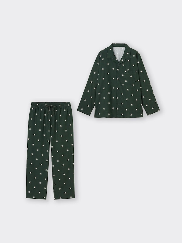 フランネルパジャマ(長袖&ロングパンツ)(ドッグ)+E