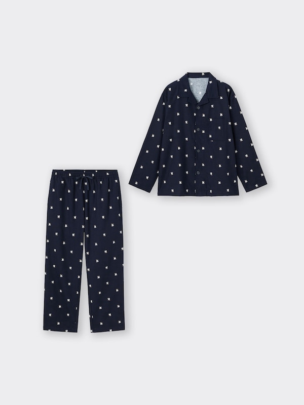 フランネルパジャマ(長袖&ロングパンツ)(ドッグ)+E