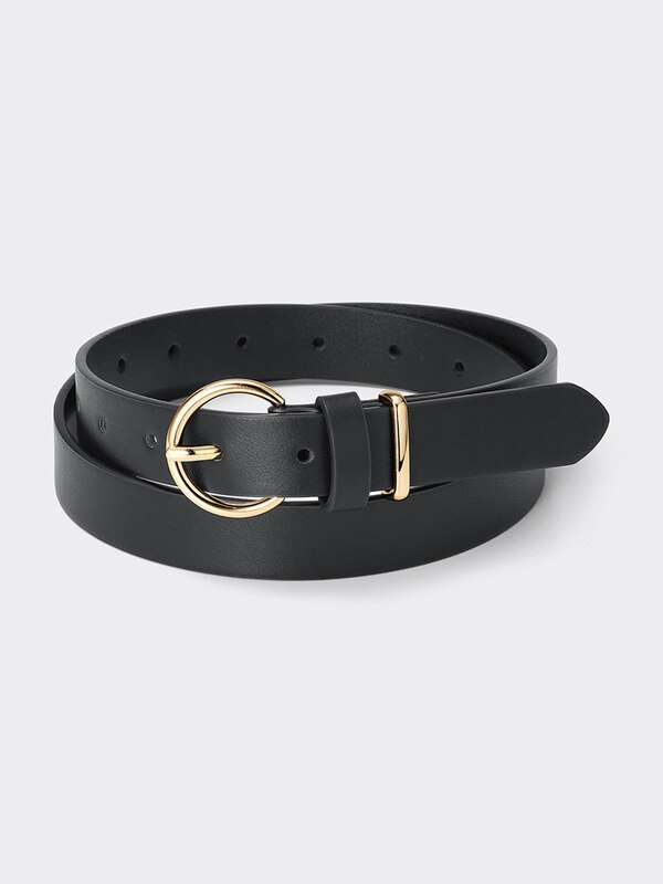 ラウンドバックルメタルループベルト