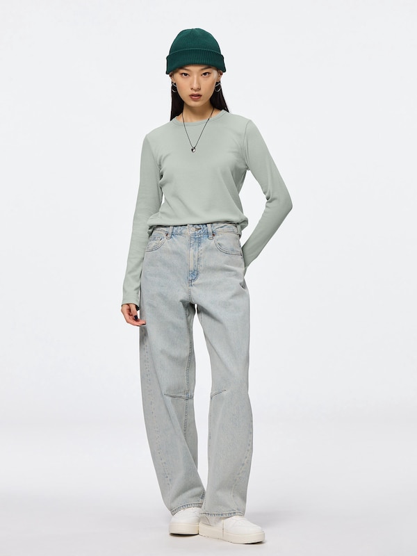 ソフトリブクルーネックT(長袖)