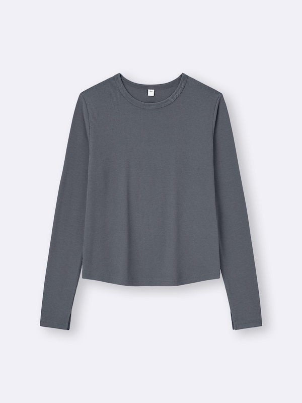 ソフトリブクルーネックT(長袖)