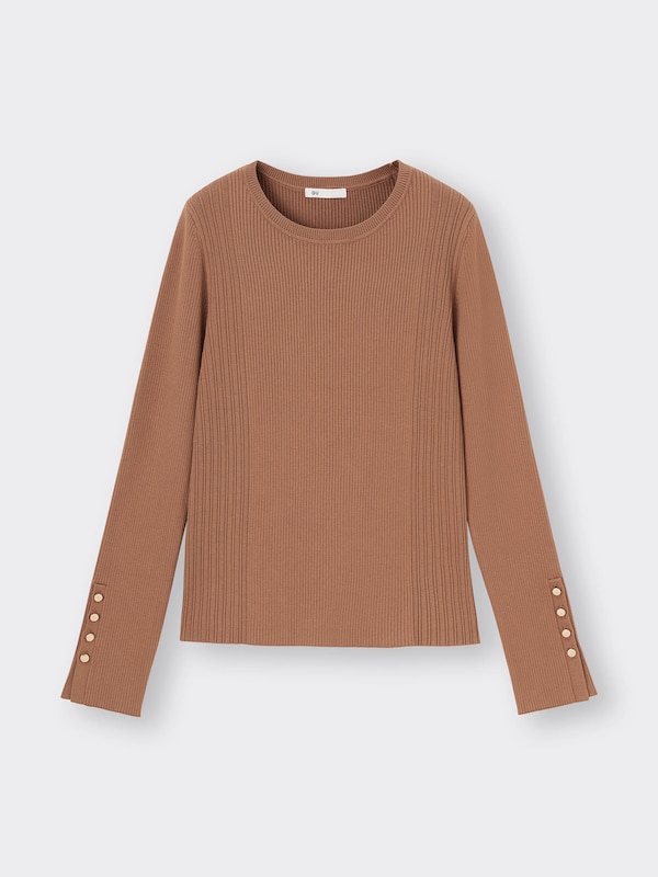 リブボタンスリーブセーターZ