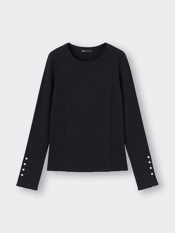 リブボタンスリーブセーターZ