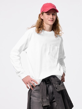 ヘビーウェイトクルーネックT(長袖) 【メンズ】 【Tシャツ・スウェット】【GU公式/ジーユー】 【WHITE】 ヘビーウェイトクルーネックT(長袖) 【メンズ】 【Tシャツ・スウェット】【GU公式/ジーユー】 【WHITE】