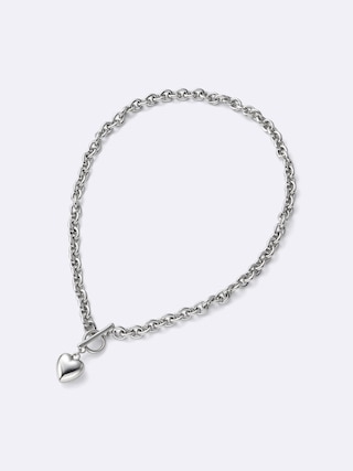 ハートモチーフボリュームチェーンネックレス 【レディース】 【グッズ】【GU公式/ジーユー】 【SILVER】 ハートモチーフボリュームチェーンネックレス 【レディース】 【グッズ】【GU公式/ジーユー】 【SILVER】