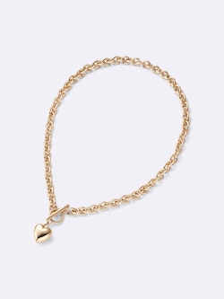 ハートモチーフボリュームチェーンネックレス