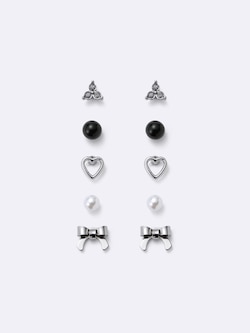 リボン&マルチミニピアス5P