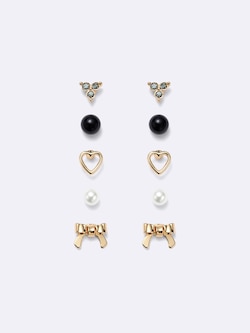 リボン&マルチミニピアス5P