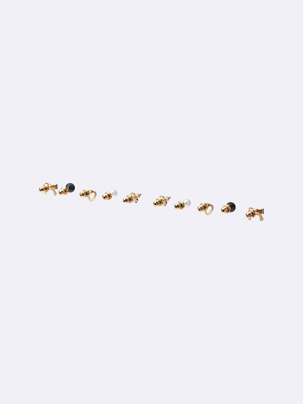 リボン&マルチミニピアス5P