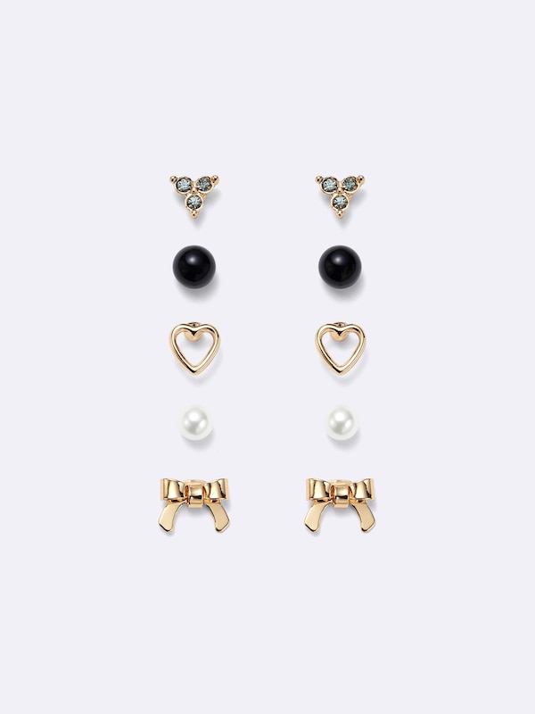 リボン&マルチミニピアス5P