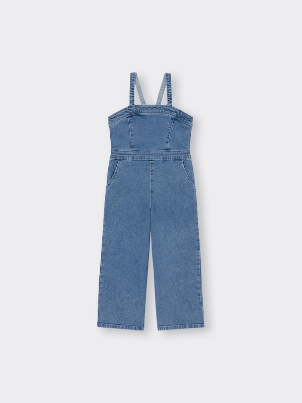 GIRLSデニムベアトップサロペットパンツ+E