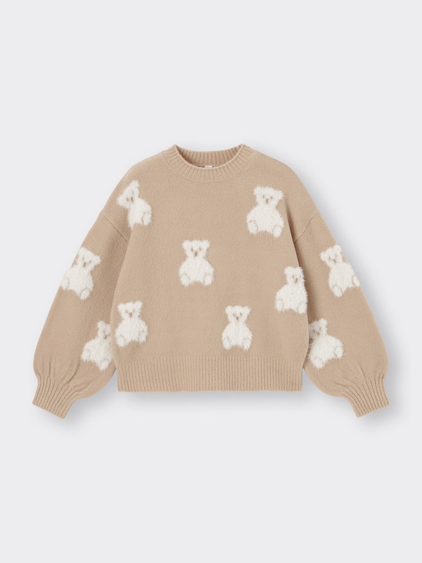 GIRLSジャカードセーター(ベア)