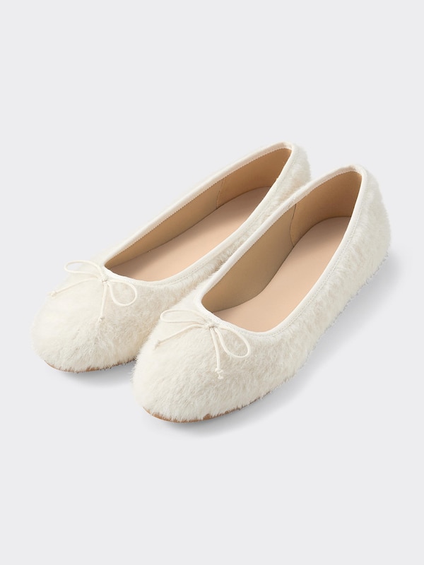 シャギーフラットシューズ