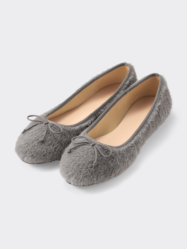 シャギーフラットシューズ