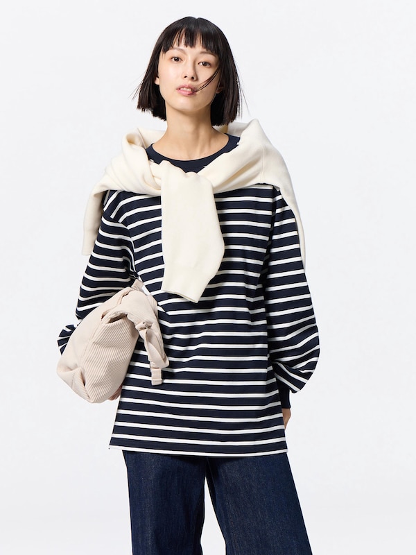 ライトスウェットボーダーオーバーサイズT(長袖)