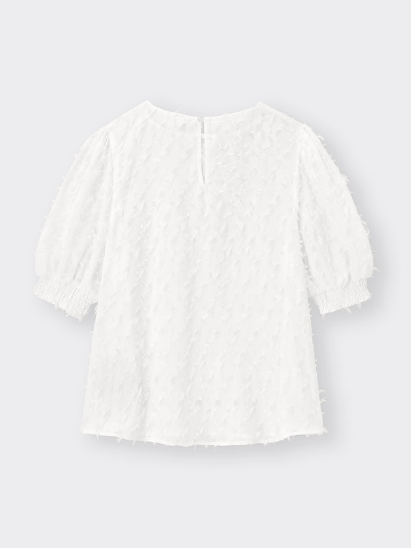 カットジャカードブラウス(5分袖)Z+E