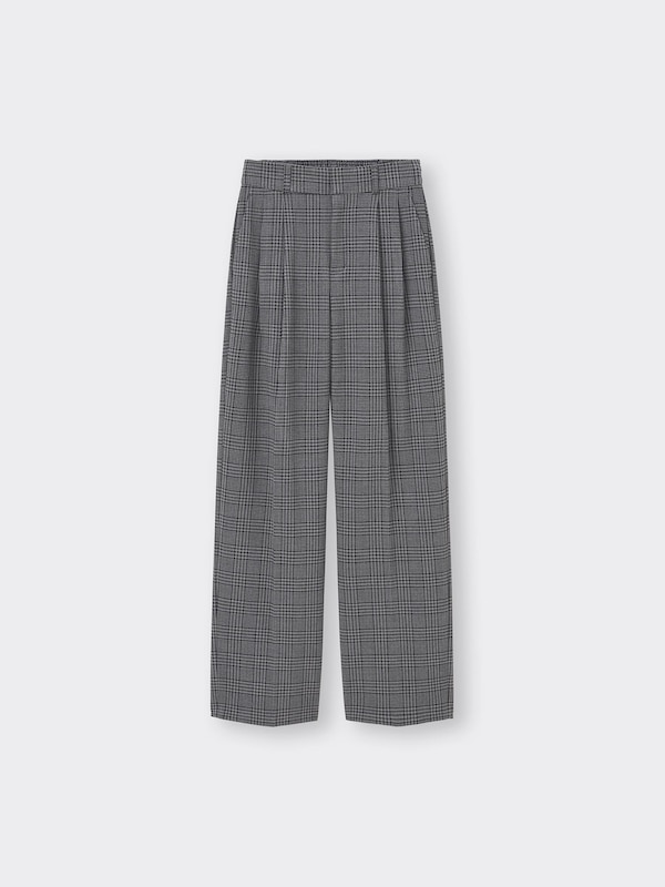 タックワイドパンツ(チェック)+EC(丈長め80.0cm)