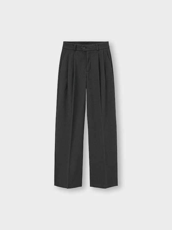 ヘリンボーンタックワイドパンツ+EC(丈長め80.0cm)