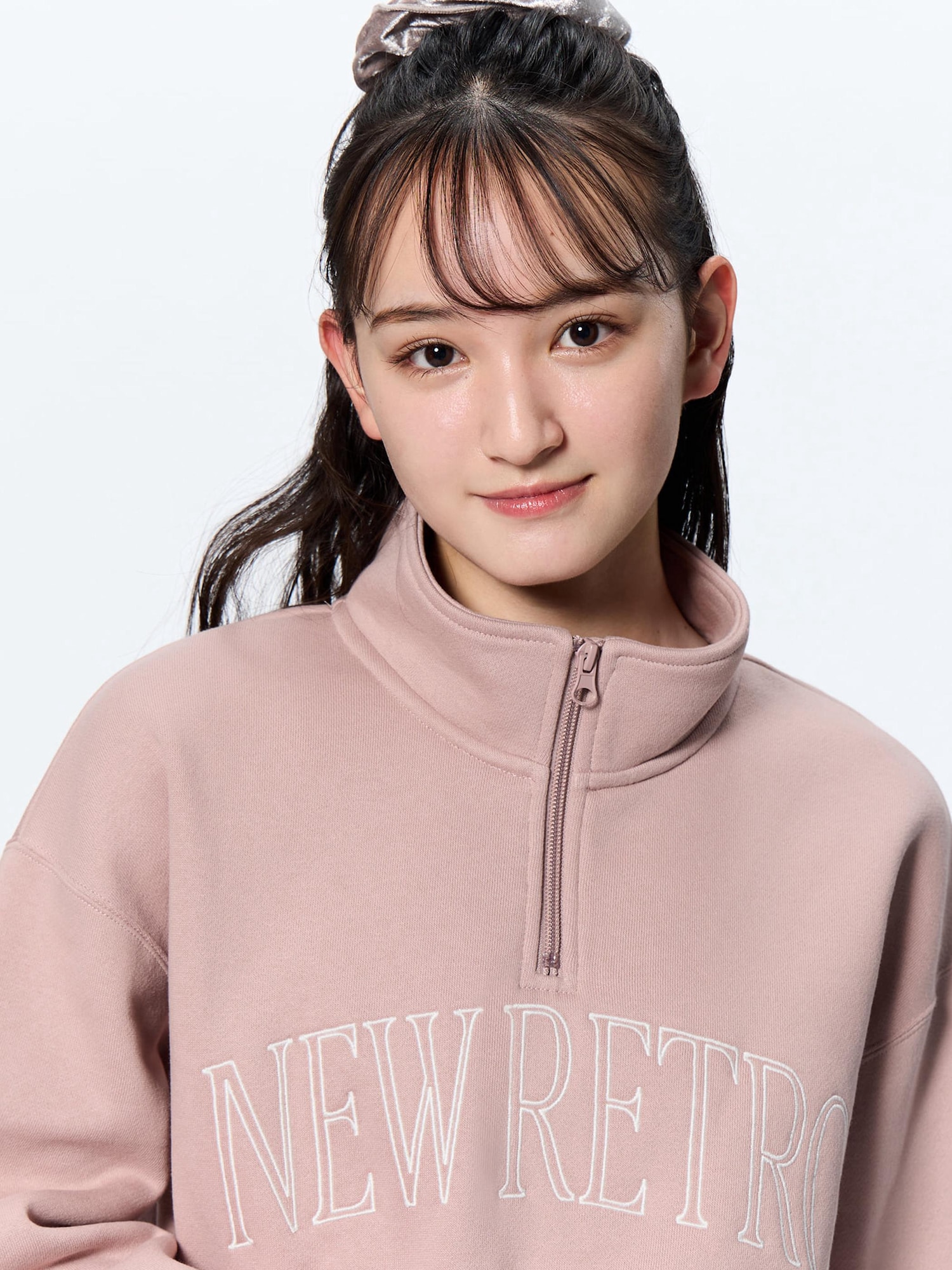 GU公式 | GIRLSヘビーウェイトスウェットクロップドハーフジップ