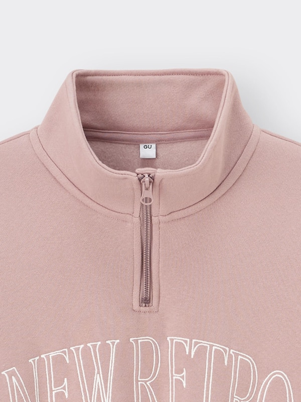 GIRLSヘビーウェイトスウェットクロップドハーフジッププルオーバーJR(セットアップ可能)