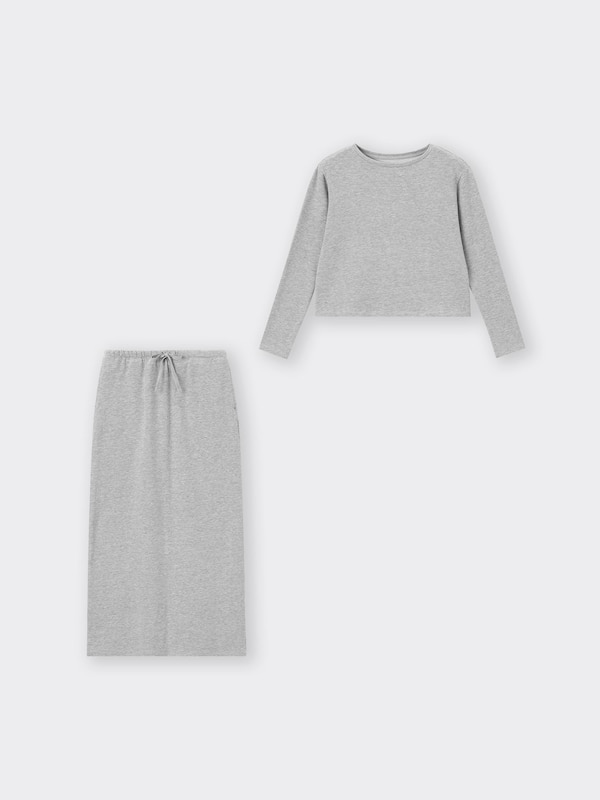 ストレッチソフトラウンジスカートセット(長袖)