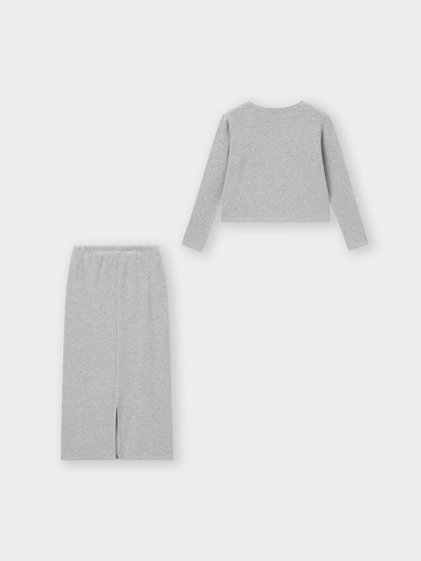 ストレッチソフトラウンジスカートセット(長袖)