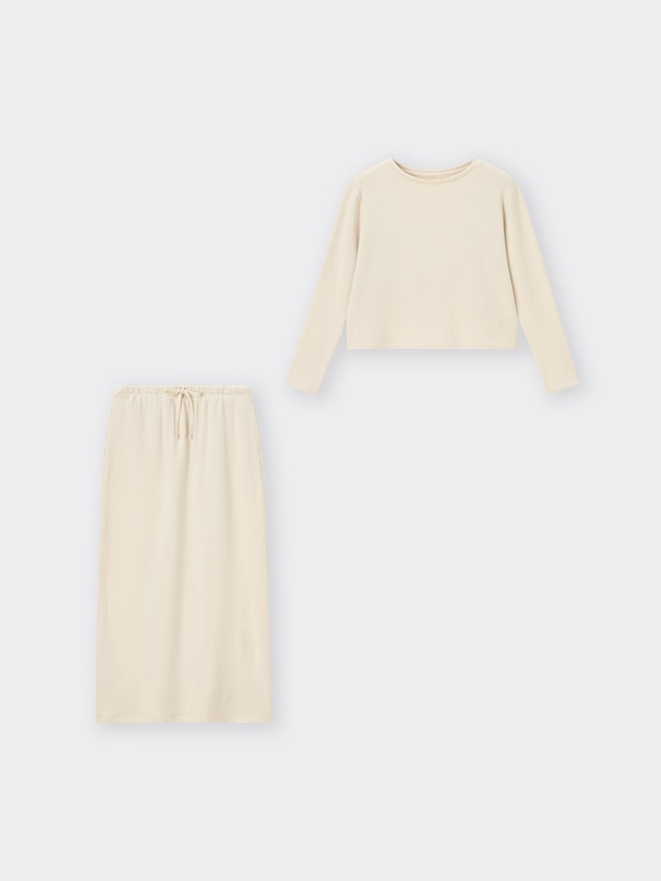 ストレッチソフトラウンジスカートセット(長袖)