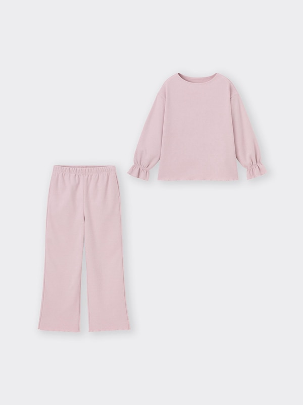 ブラッシュドリブラウンジセット(長袖&ロングパンツ)