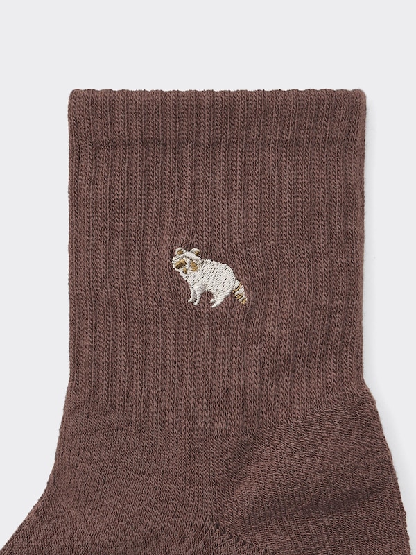 スタイルヒートアンクルソックス(刺繍)