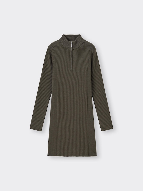 ハーフジップミニワンピース