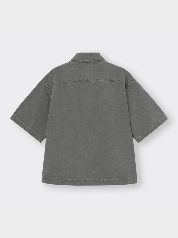 デニムクロップドオーバーサイズシャツ(5分袖)NT+E