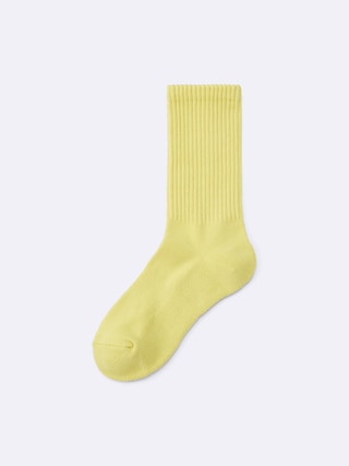 リブパイルクルーソックス 【レディース】 【インナー・下着】【GU公式/ジーユー】 【YELLOW】 リブパイルクルーソックス 【レディース】 【インナー・下着】【GU公式/ジーユー】 【YELLOW】