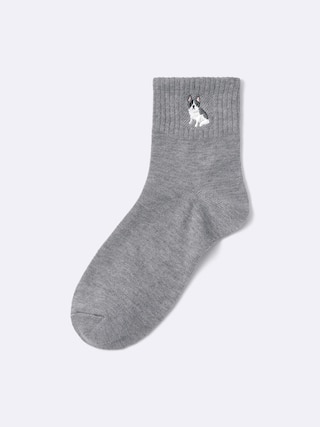 アンクルソックス(刺繍) 【レディース】 【インナー・下着】【GU公式/ジーユー】 【GRAY】 アンクルソックス(刺繍) 【レディース】 【インナー・下着】【GU公式/ジーユー】 【GRAY】