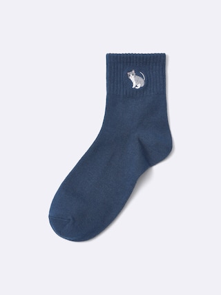 アンクルソックス(刺繍) 【レディース】 【インナー・下着】【GU公式/ジーユー】 【NAVY】 アンクルソックス(刺繍) 【レディース】 【インナー・下着】【GU公式/ジーユー】 【NAVY】